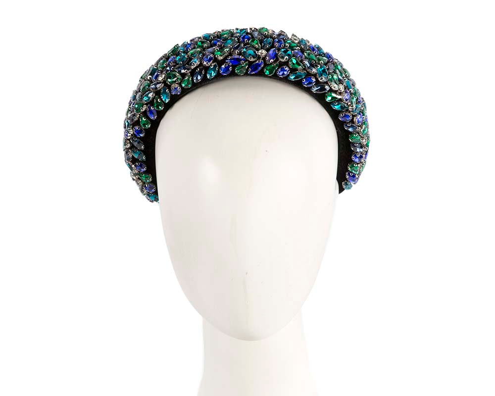 Crystal covered fascinator headband by Cupids Millinery CU456BLG - Hats From OZ