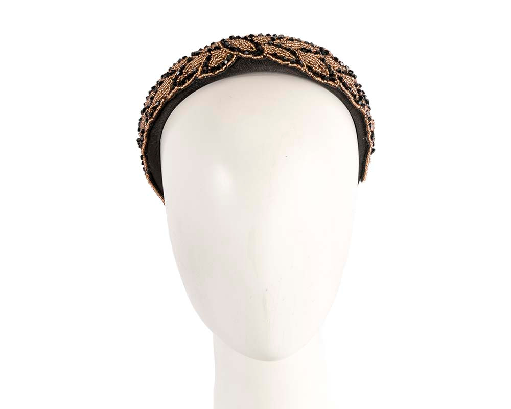 Black and gold puffy headband by Max Alexander CU458 - Hats From OZ