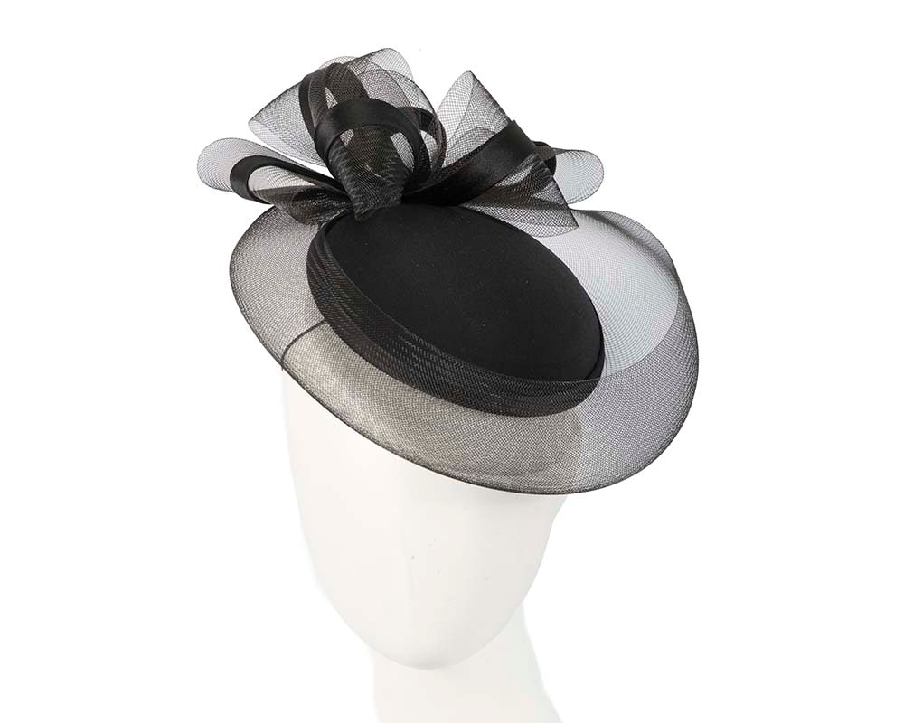 Black custom made cocktail pillbox hat - Hats From OZ