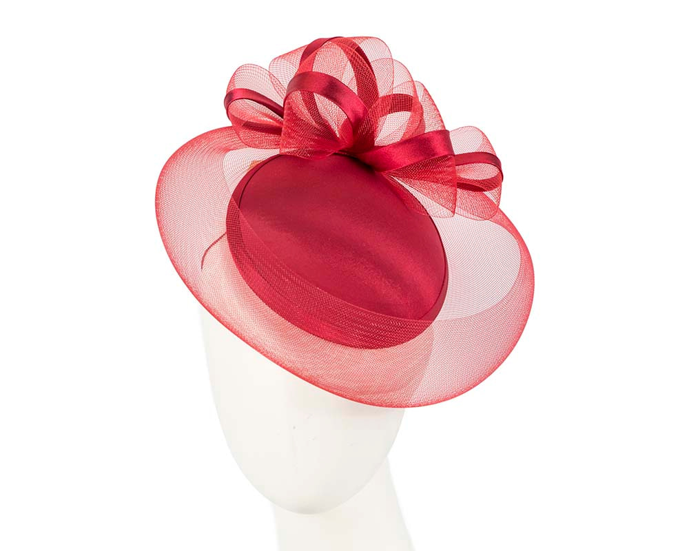 Red custom made cocktail pillbox hat - Hats From OZ