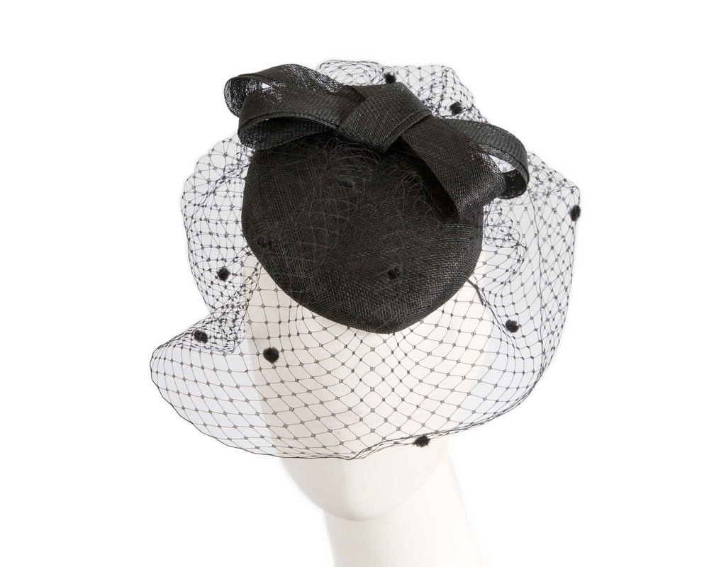 Black pillbox hat with veil by Fillies Collection - Hats From OZ