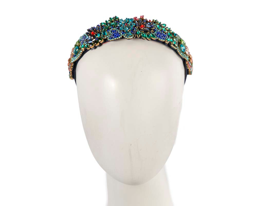 Jewellery covered fascinator headband by Cupids Millinery CU543BL - Hats From OZ