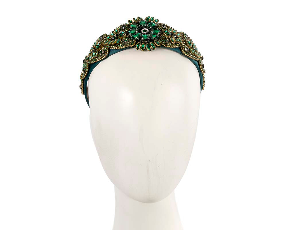 Green jewellery fascinator headband - Hats From OZ