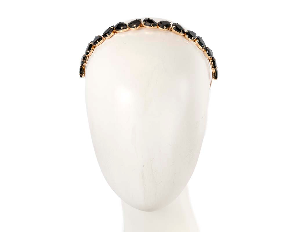 Petite black crystal headband fascinator CU576 - Hats From OZ