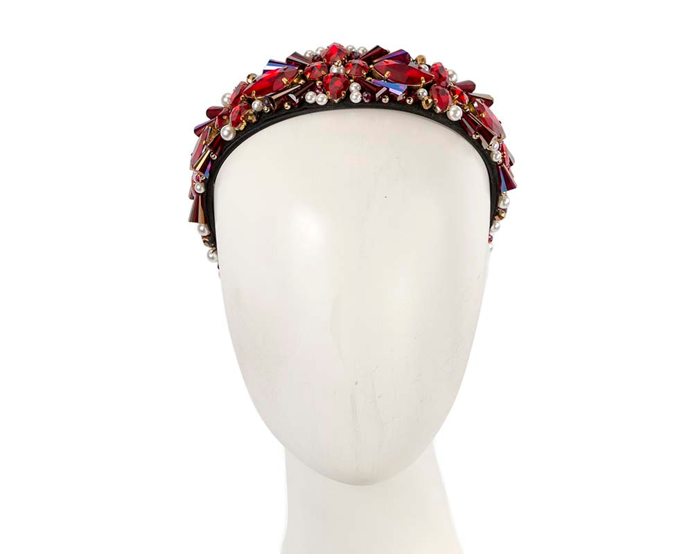 Red crystal headband by Cupids Millinery CU579 - Hats From OZ