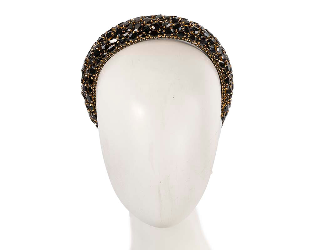 Black crystal headband by Cupids Millinery CU580 - Hats From OZ