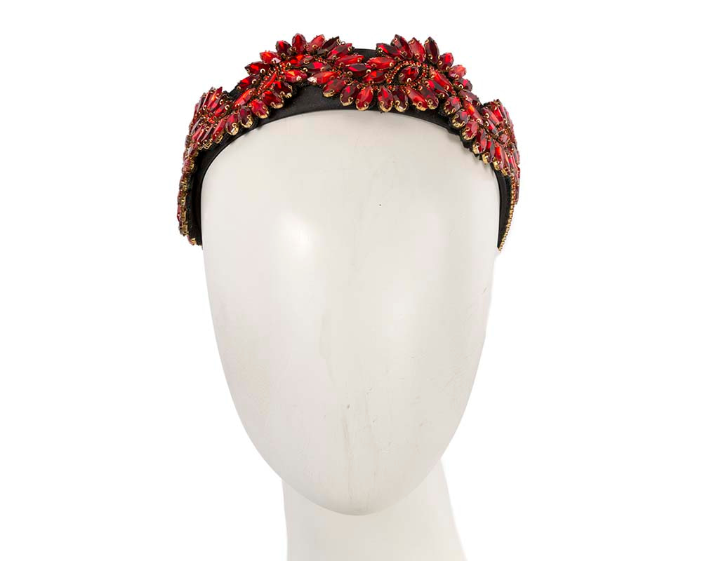 Red crystal headband by Cupids Millinery CU582 - Hats From OZ