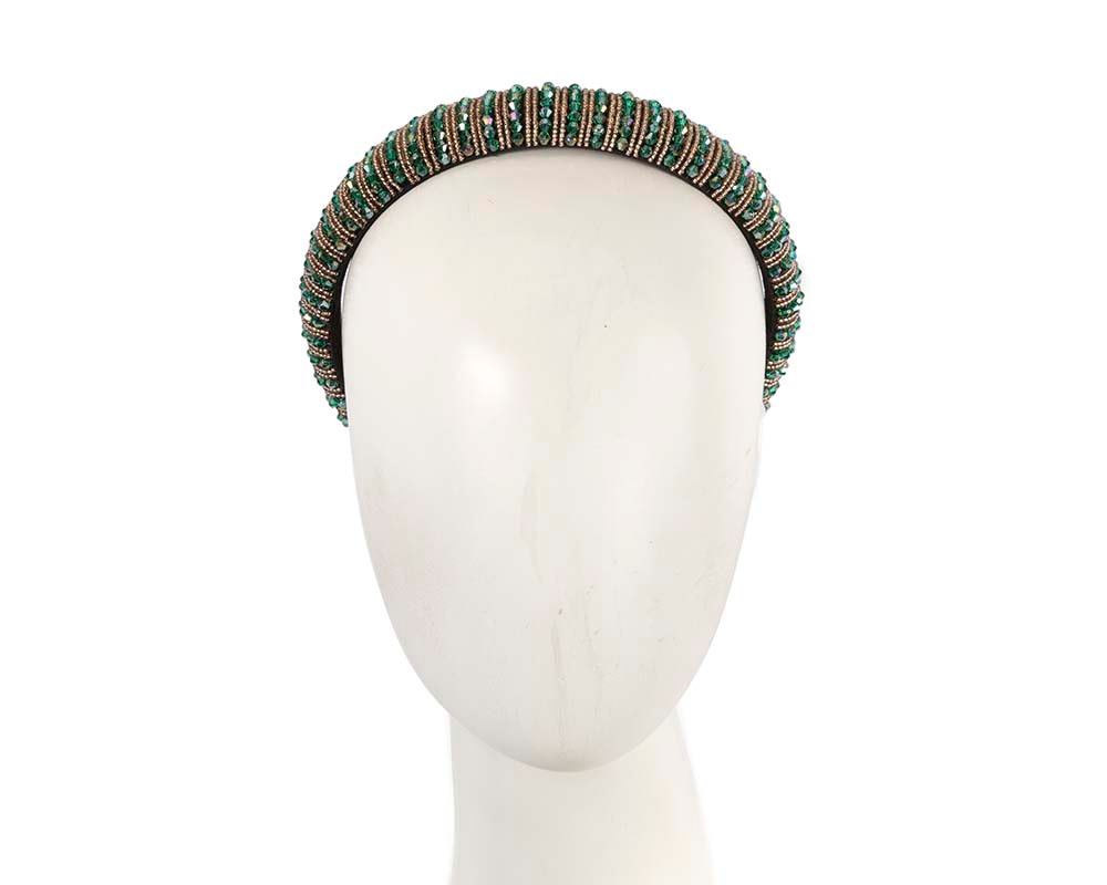 Green crystal headband by Cupids Millinery CU597 - Hats From OZ