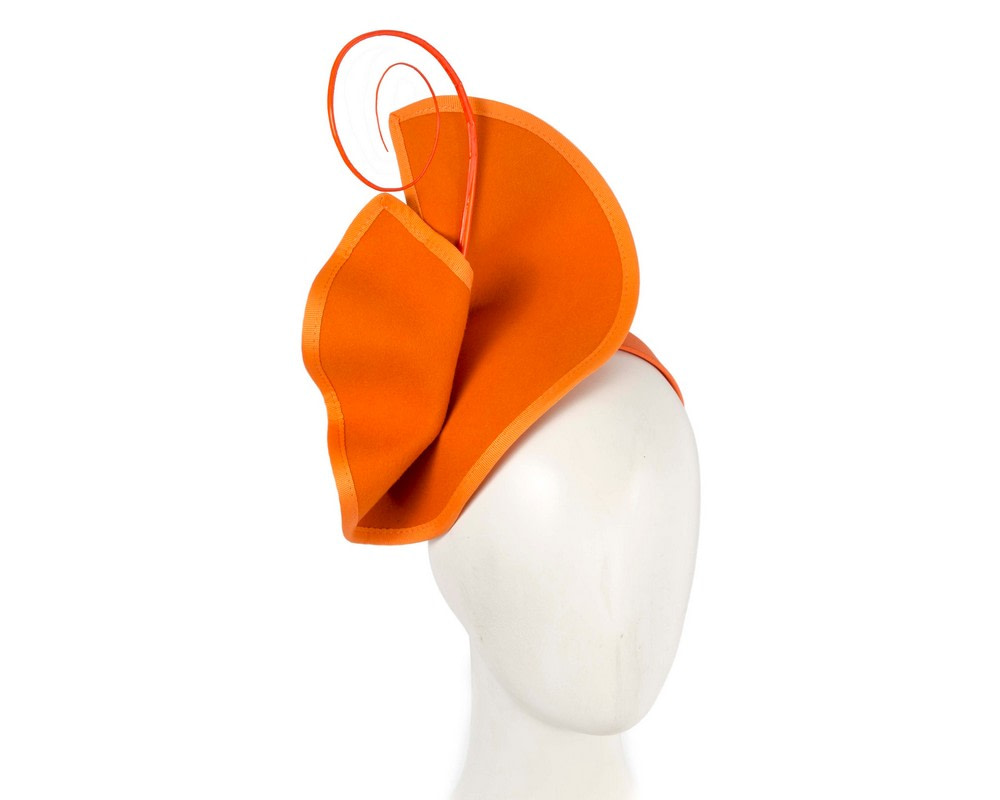 Sculpted orange felt winter racing fascinator - Hats From OZ