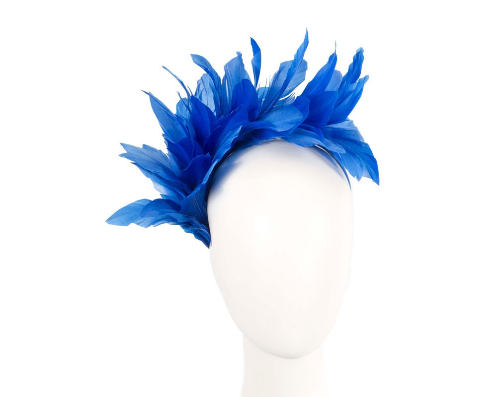 Royal Blue feather fascinator headband by Max Alexander - Hats From OZ