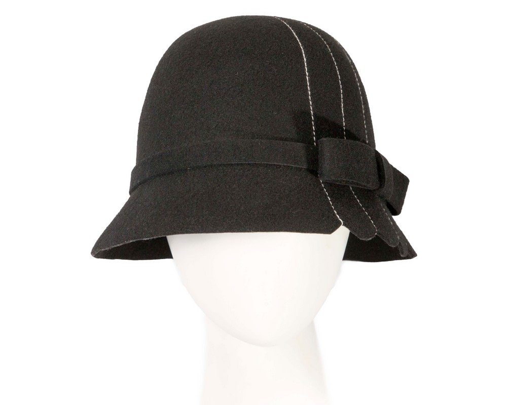 Black felt cloche hat by Max Alexander - Hats From OZ