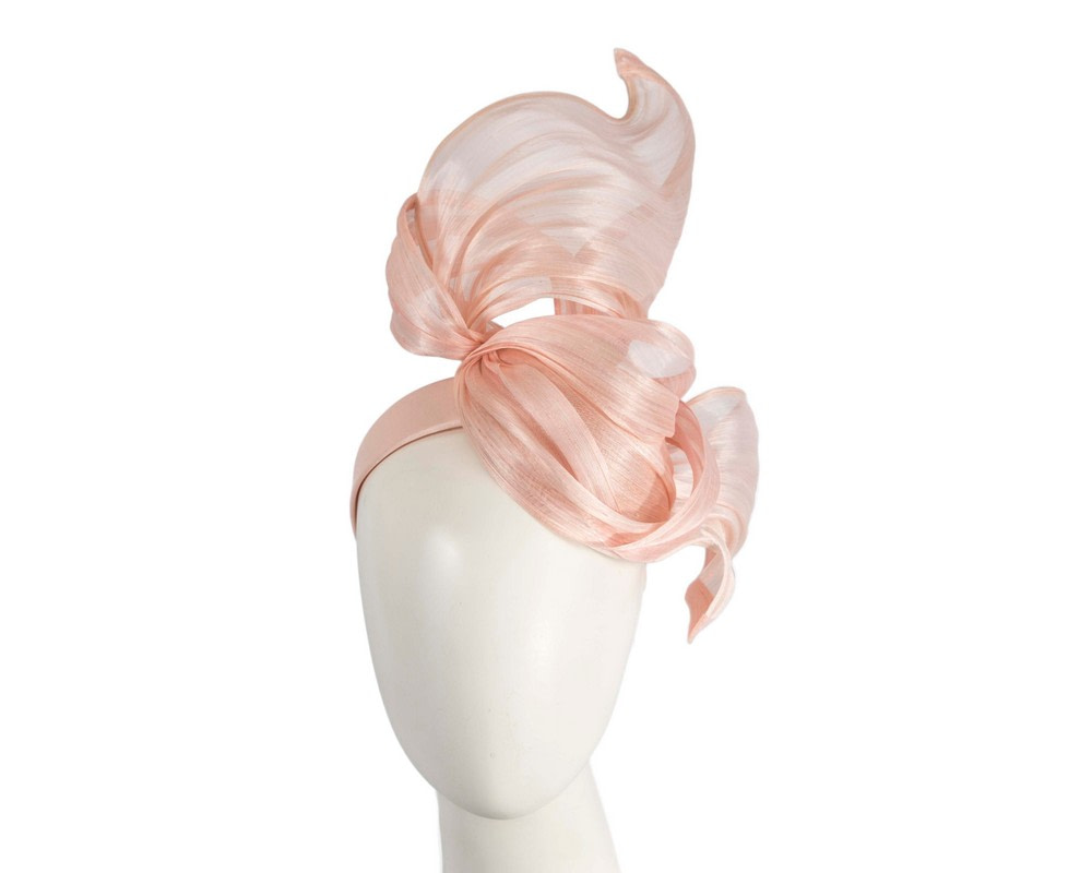 Bespoke pink silk abaca fascinator by Fillies Collection - Hats From OZ