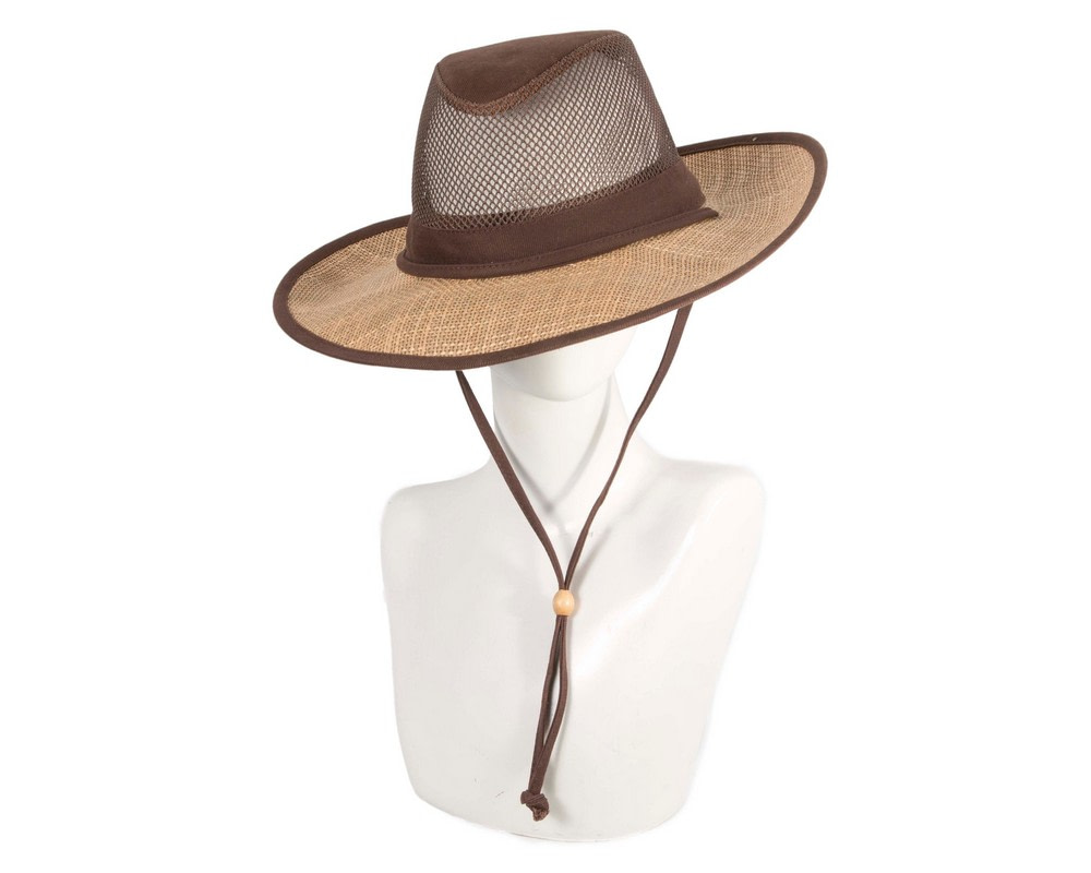 Wide brim summer fedora hat with chin strap - Hats From OZ