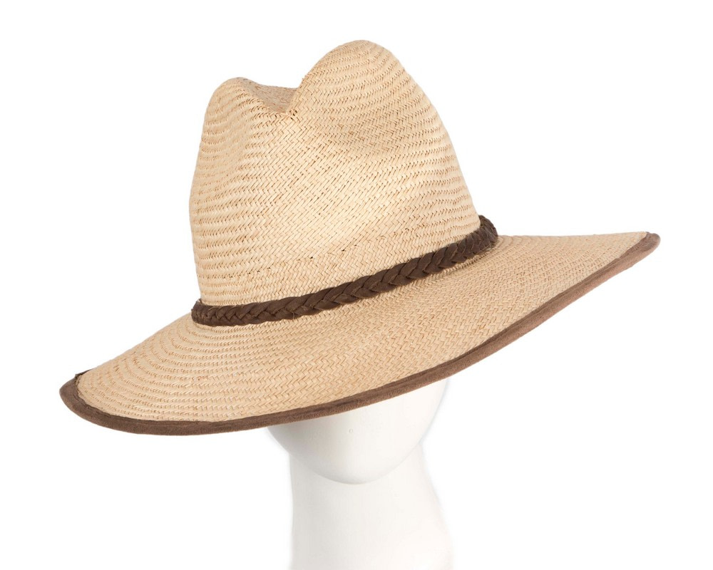 Wide brim straw summer fedora hat - Hats From OZ