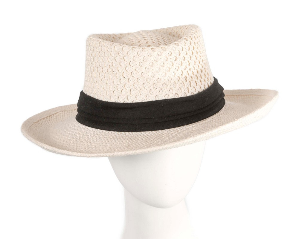 Wide brim white squatter hat - Hats From OZ
