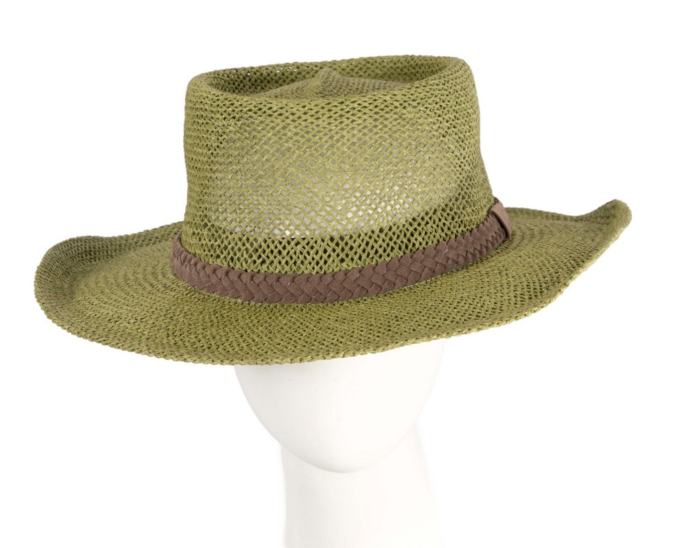 Wide brim green squatter hat - Hats From OZ