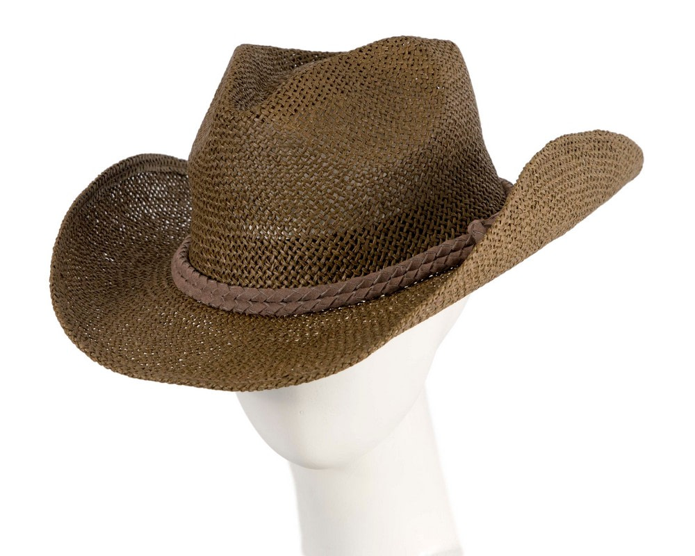 Brown straw cowboy hat - Hats From OZ
