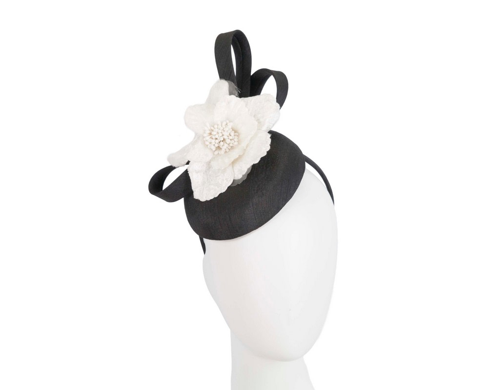 Black & cream flower racing fascinator by Max Alexander - Hats From OZ