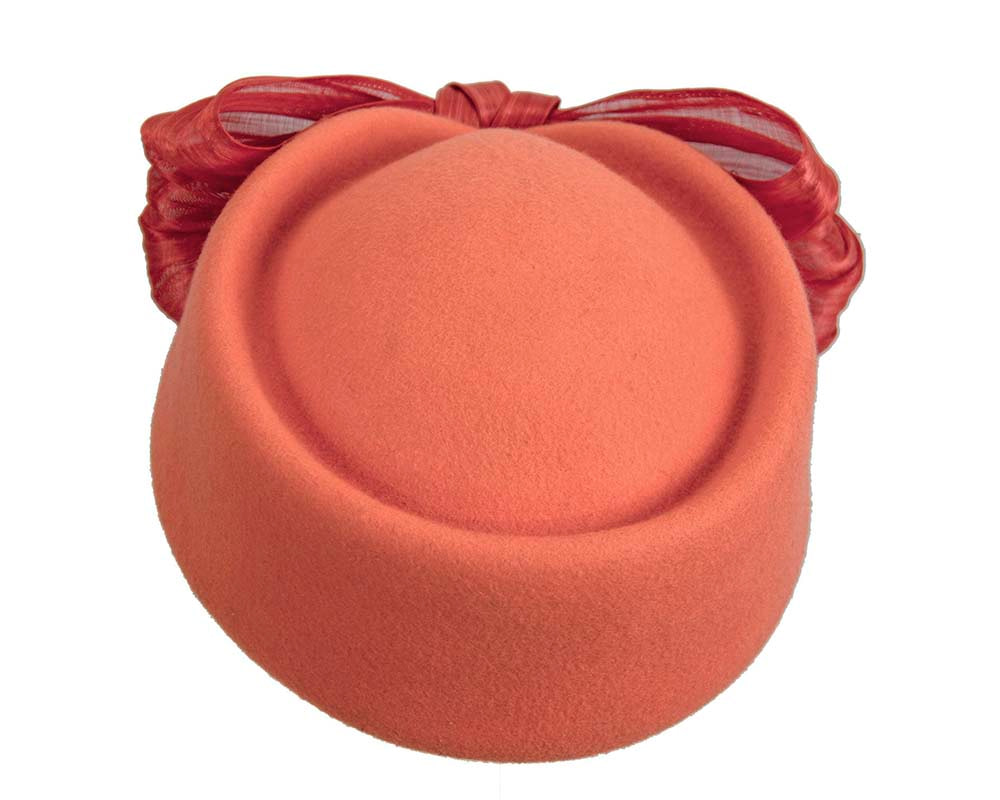 Orange Jackie Onassis style felt beret by Fillies Collection - Image 3
