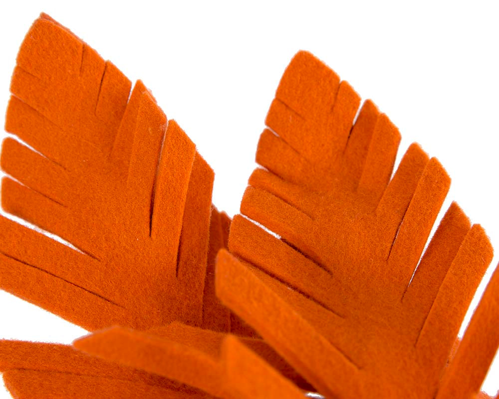 Orange felt leafs winter racing fascinator by Max Alexander - Image 3