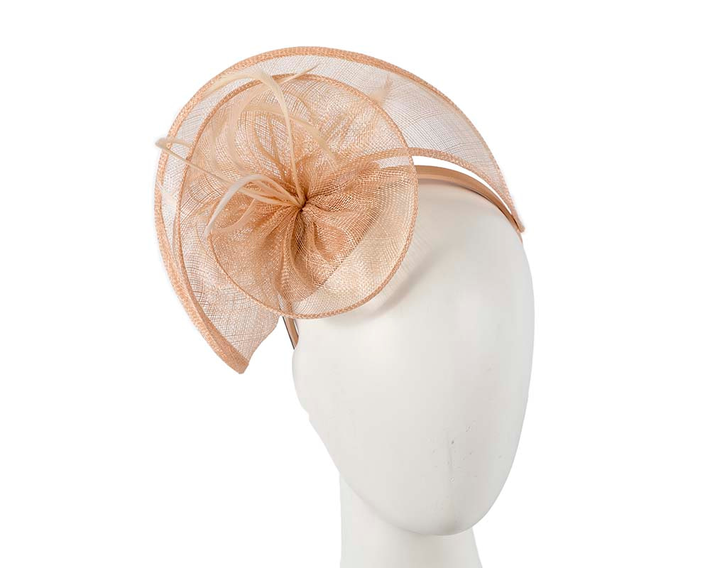 Stylish nude sinamay fascinator by Max Alexander - Hats From OZ