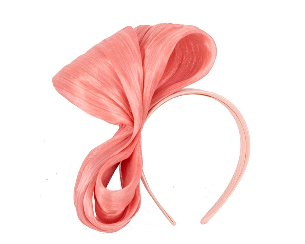 Exclusive coral silk abaca bow by Fillies Collection - Hats From OZ Exclusive coral silk abaca bow by Fillies Collection - Image 2