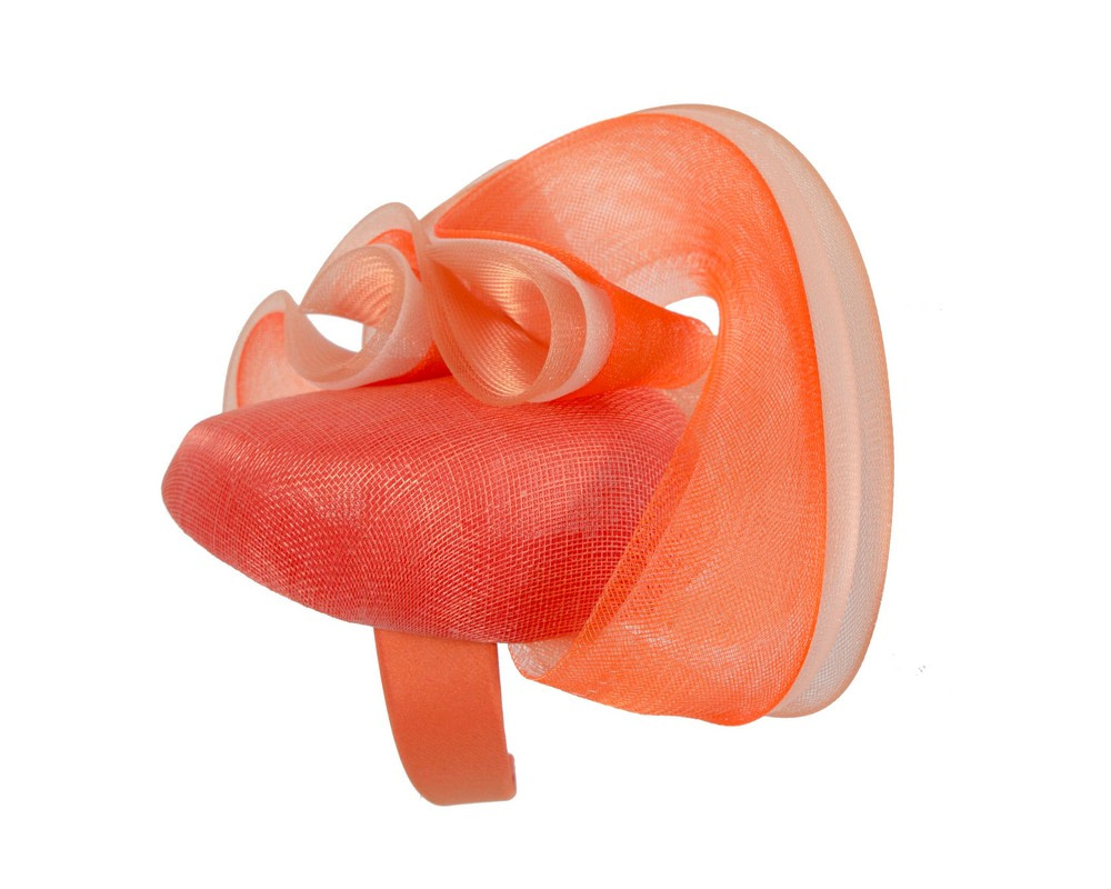 Orange and cream racing fascinator by Fillies Collection - Image 3