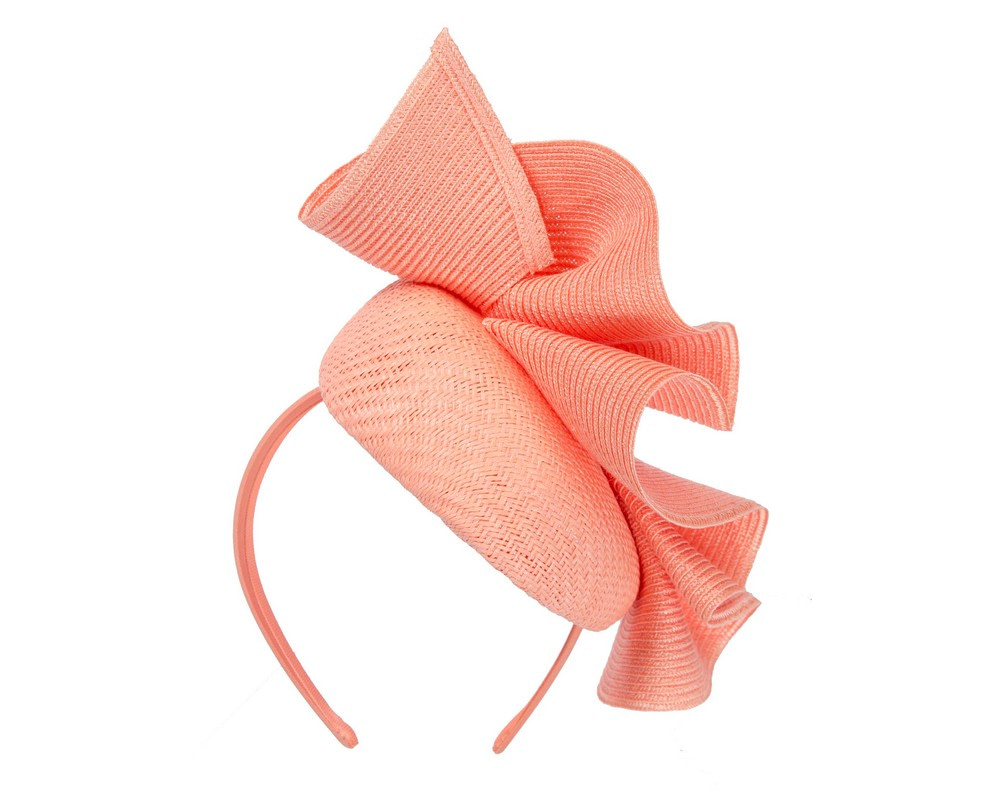 Coral pillbox fascinator by Fillies Collection S259 - Image 6