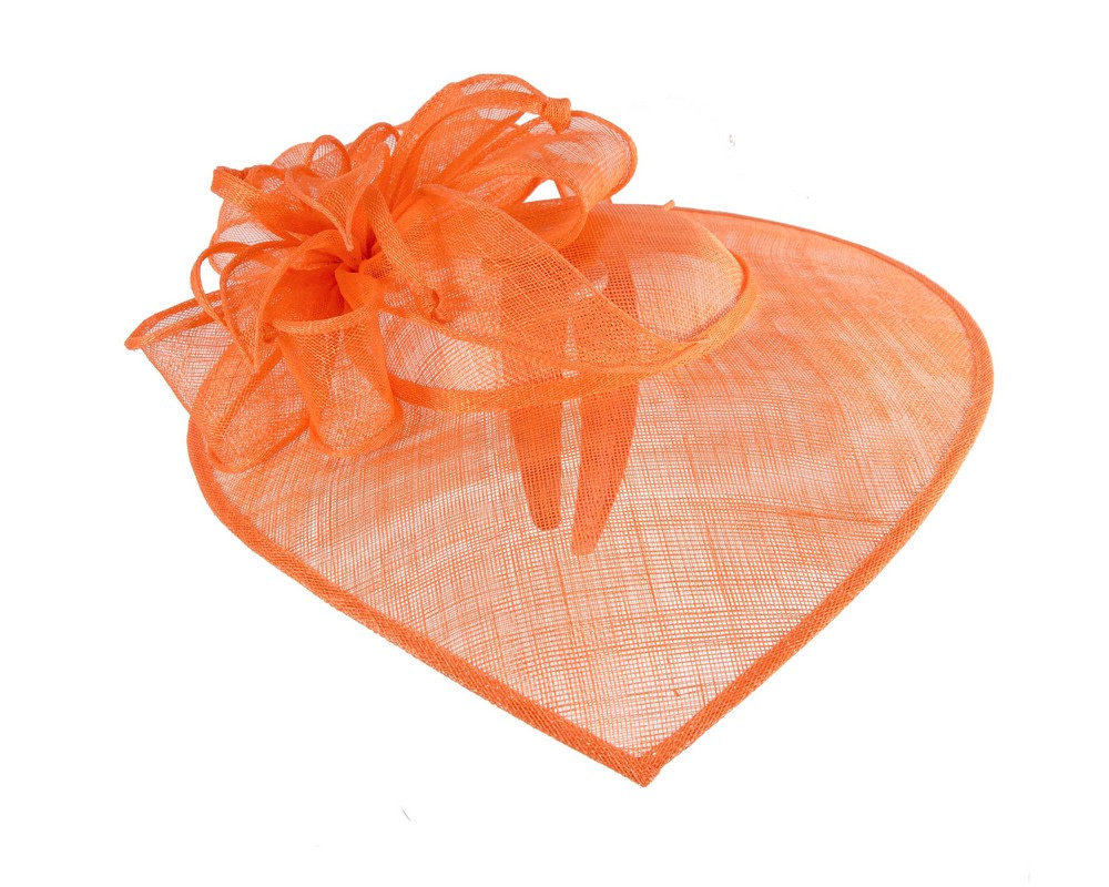 Orange sinamay fascinator hat by Max Alexander - Image 4