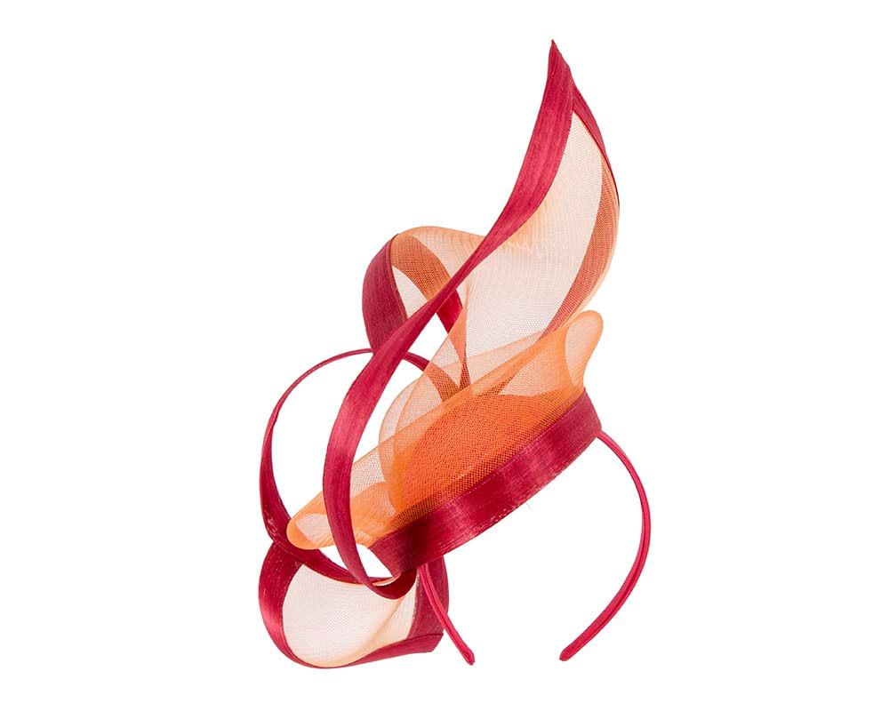 Orange red fascinator by Fillies Collection - Image 6