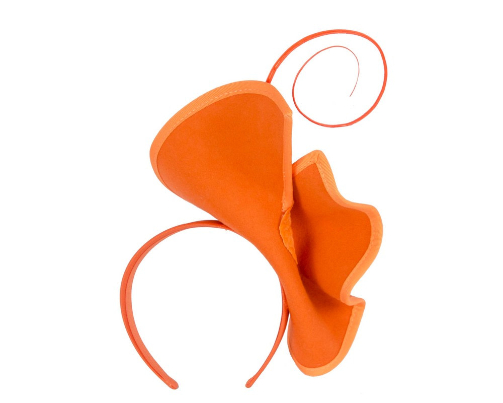Sculpted orange felt winter racing fascinator - Image 4
