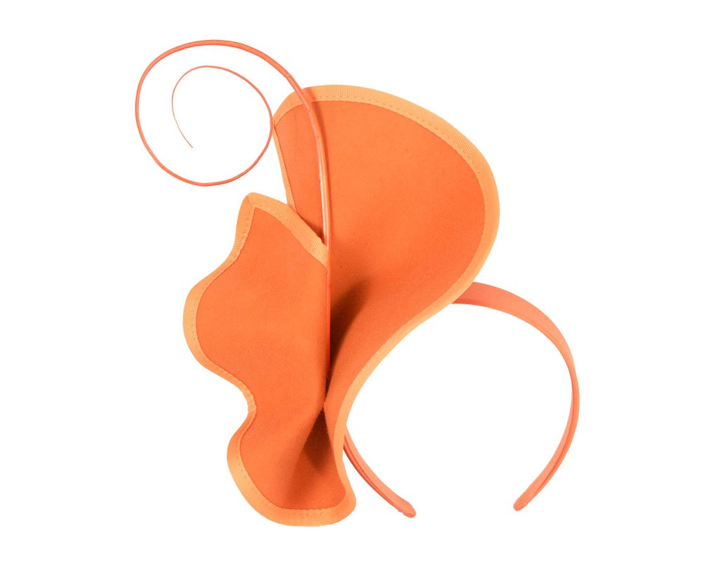 Sculpted orange felt winter racing fascinator - Image 2