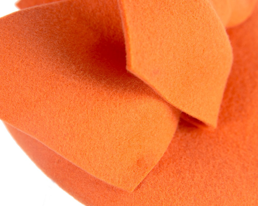 Orange felt winter racing pillbox fascinator - Image 5