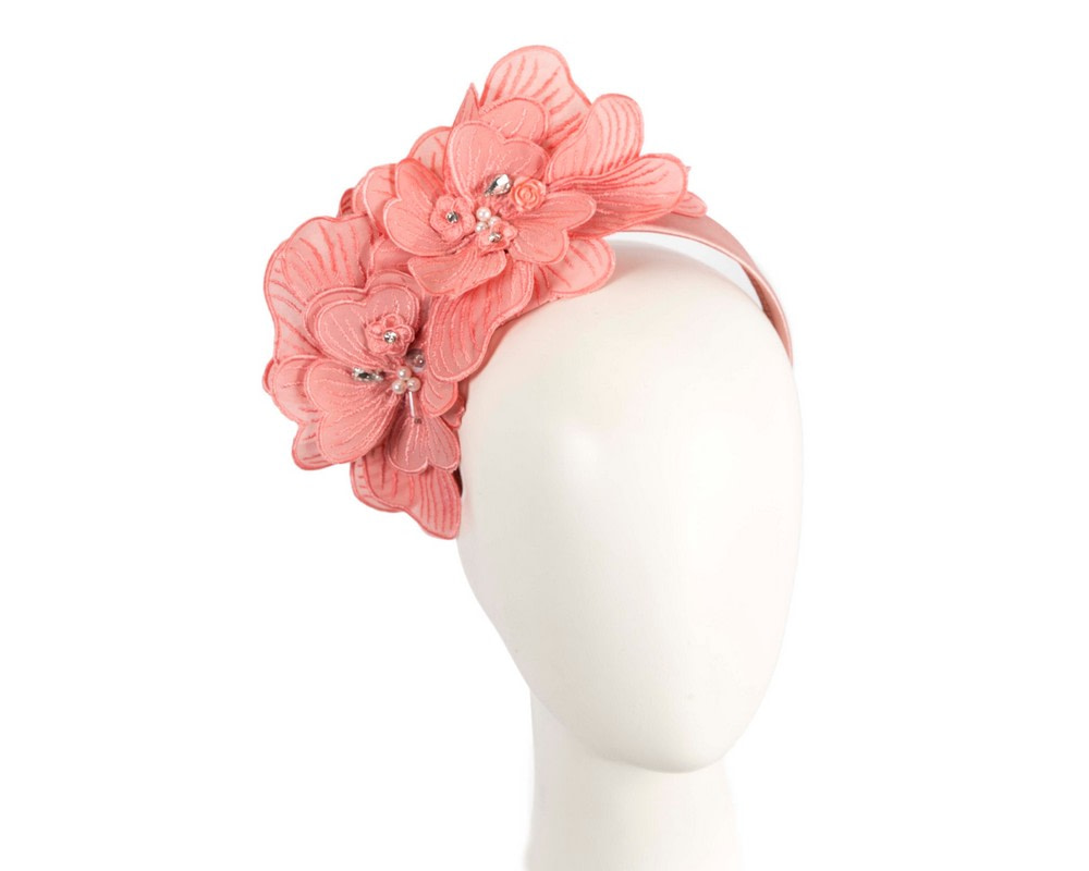Pink lace flower fasinator - Hats From OZ
