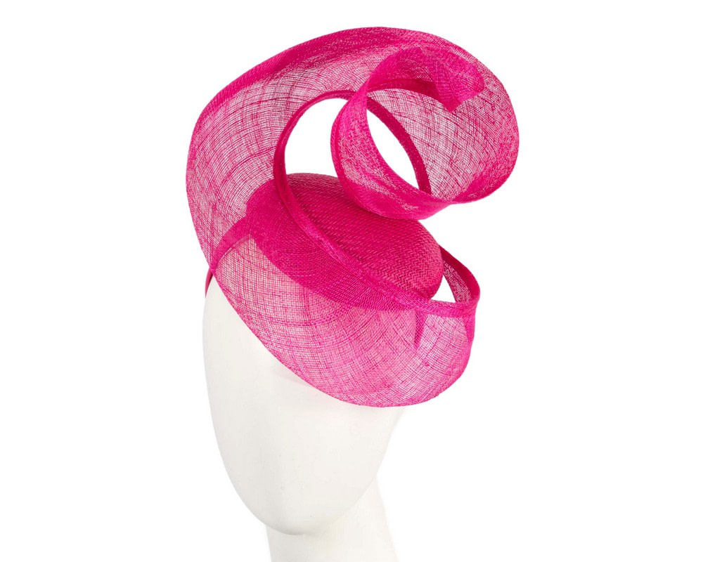 Bespoke fuchsia sinamay fascinator by Fillies Collection - Hats From OZ