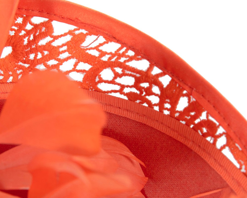 Bespoke orange winter fascinator by Fillies Collection - Image 5