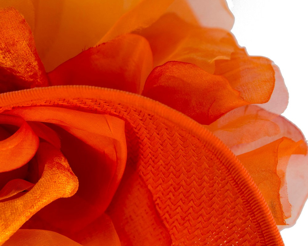 Exclusive orange fascinator with flower by Fillies Collection - Image 5