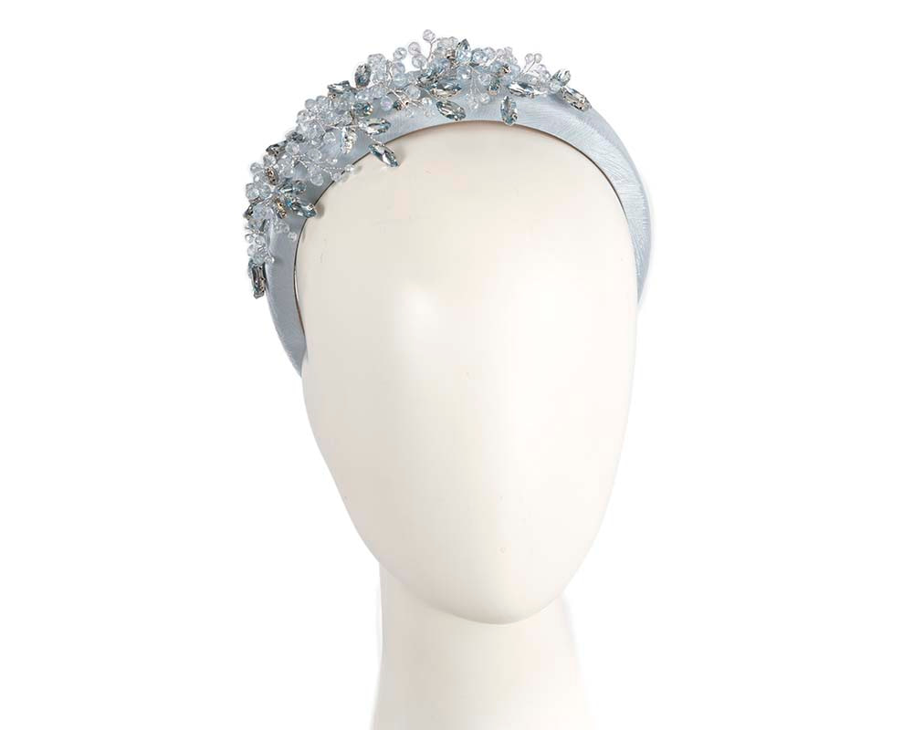 Light Blue crystals fascinator headband by Cupids Millinery - Hats From OZ