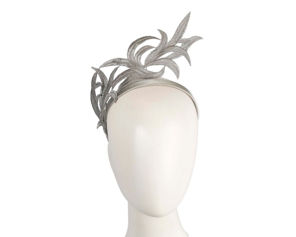Silver lace crown fascinator headband by Max Alexander - Hats From OZ