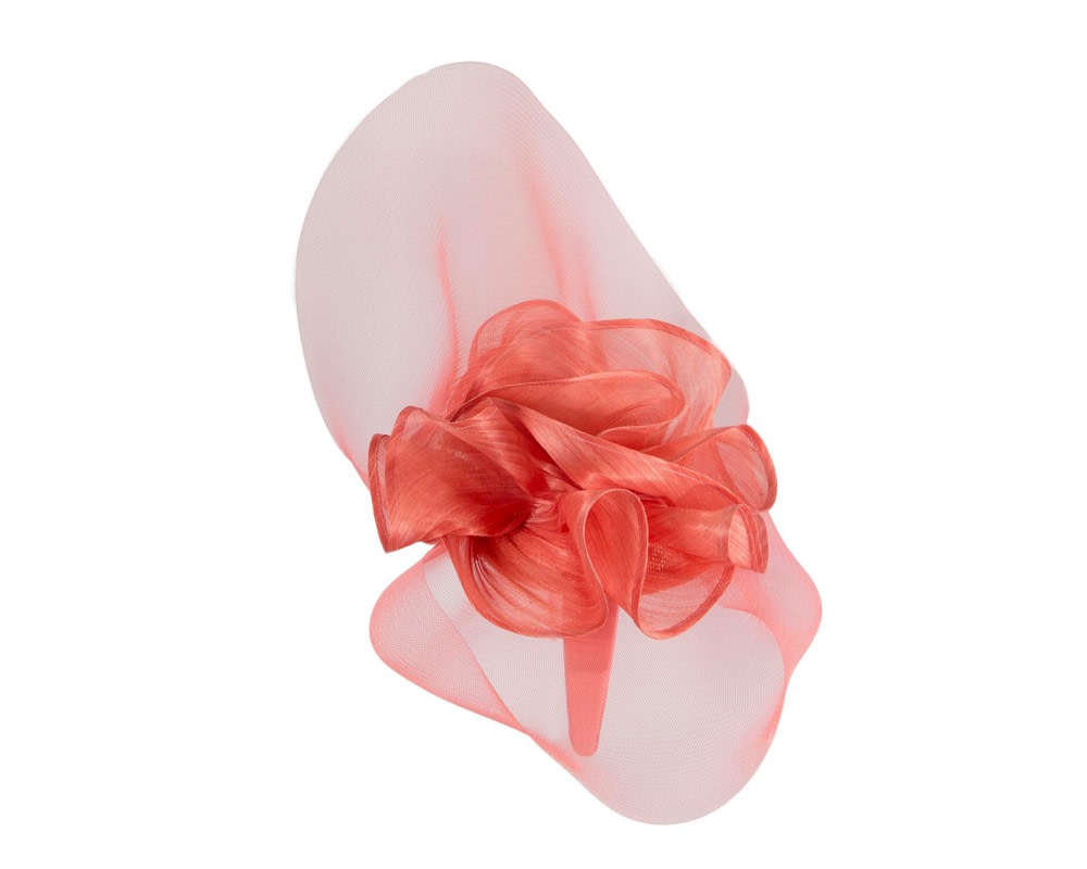 Large coral racing fascinator by Fillies Collection - Image 3