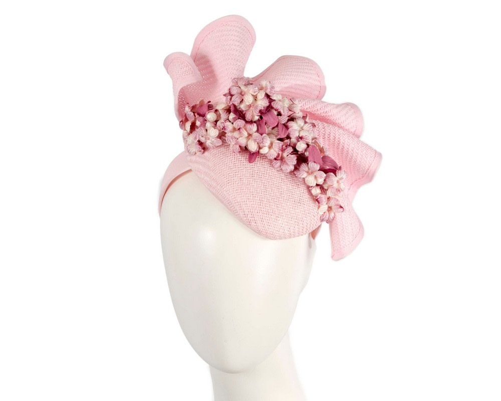 Pink pillbox with flowers by Fillies Collection - Hats From OZ