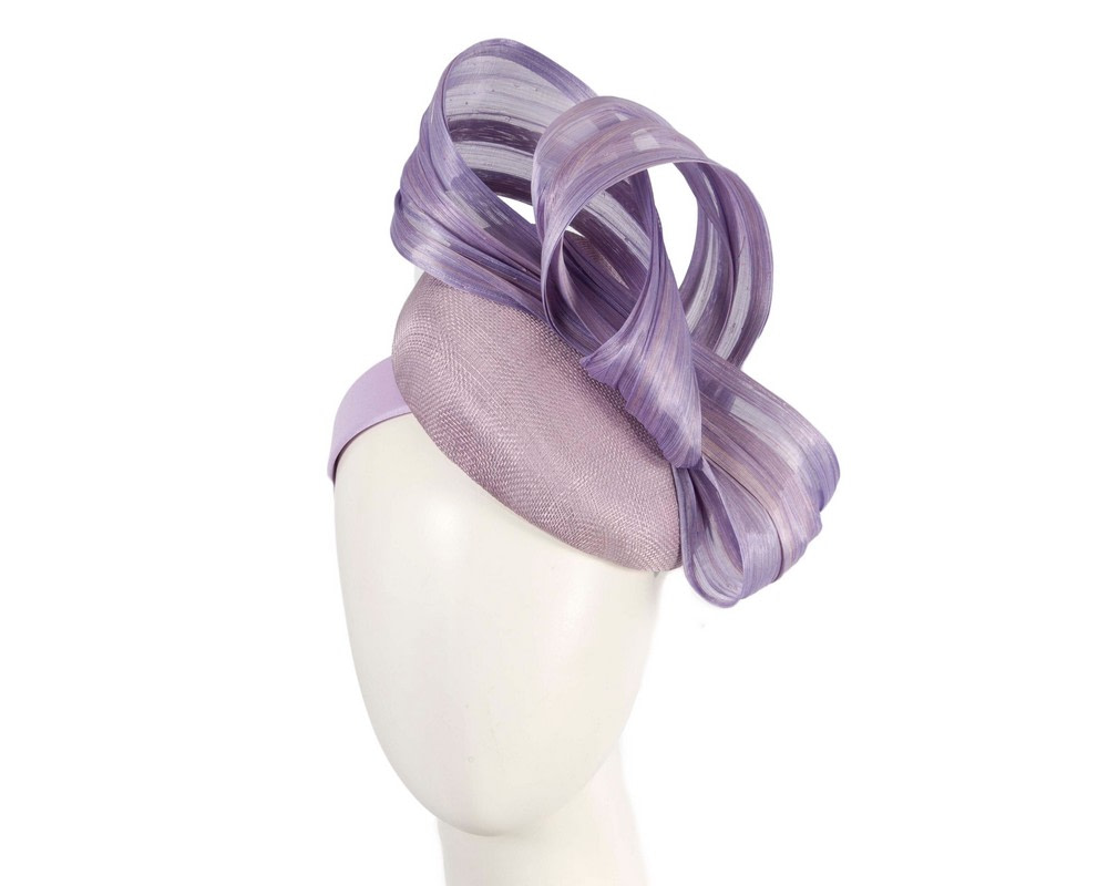 Lilac pillbox fascinator with silk abaca bow by Fillies Collection - Hats From OZ