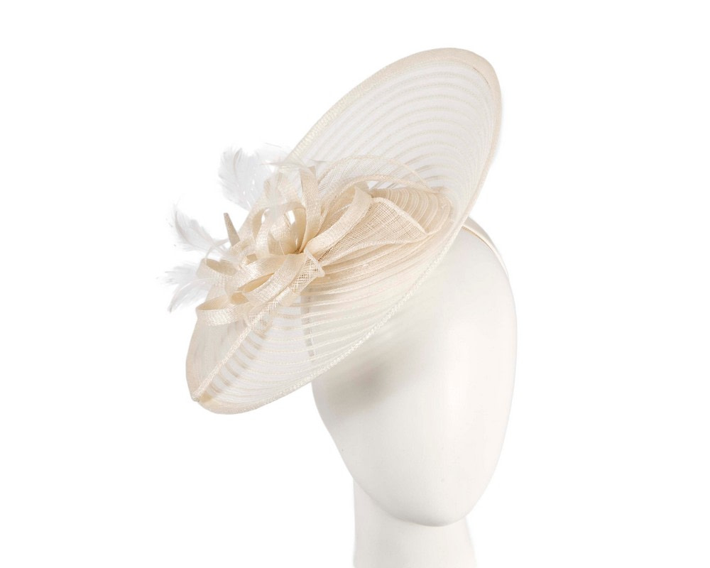 Max Alexander cream plate fascinator with feathers - Hats From OZ