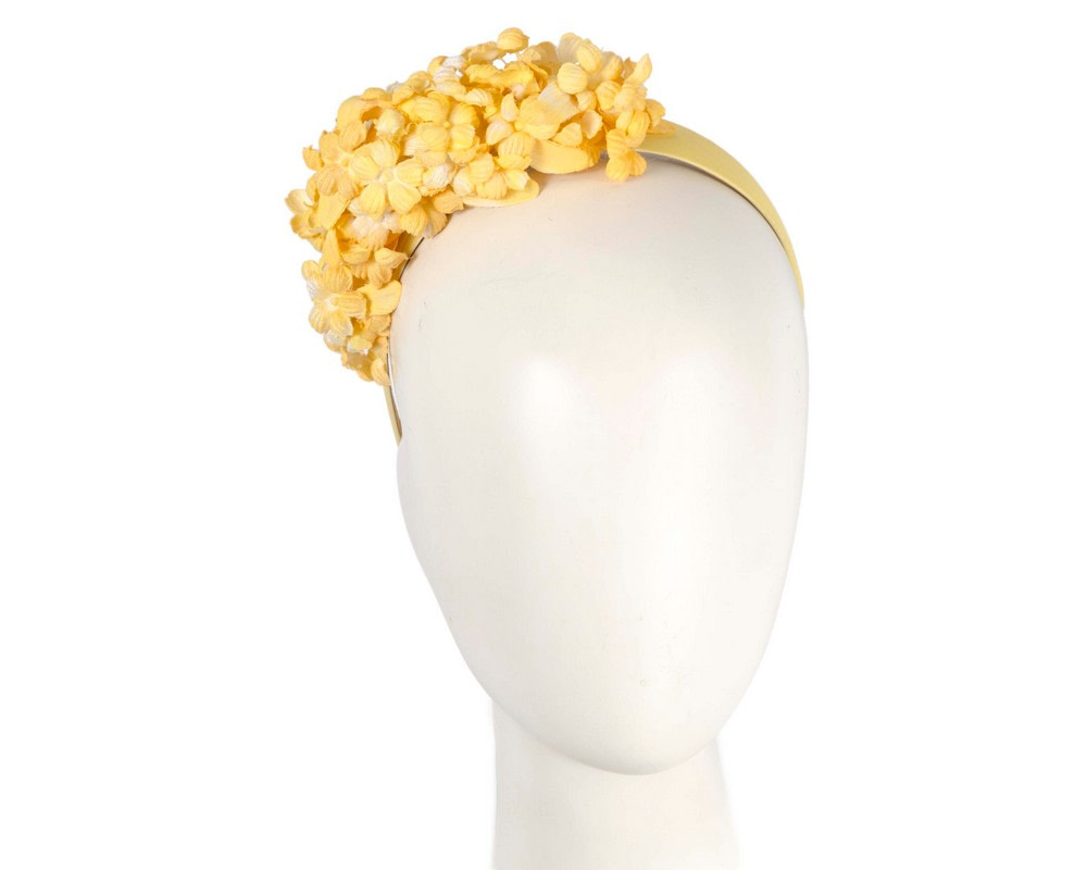 Yellow flower fascinator headband - Hats From OZ