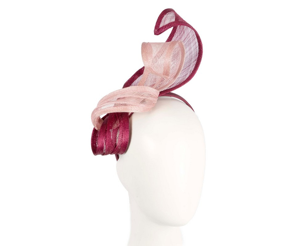 Pink & Wine sinamay fascinator by Max Alexander - Hats From OZ