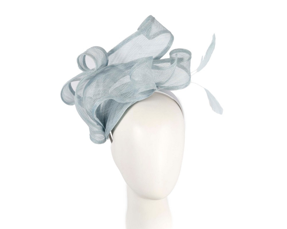 Large light blue sinamay fascinator MA931 - Hats From OZ