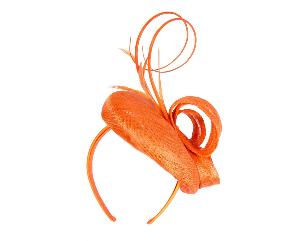 Orange sinamay pillbox fascinator by Max Alexander - Hats From OZ Orange sinamay pillbox fascinator by Max Alexander - Image 6