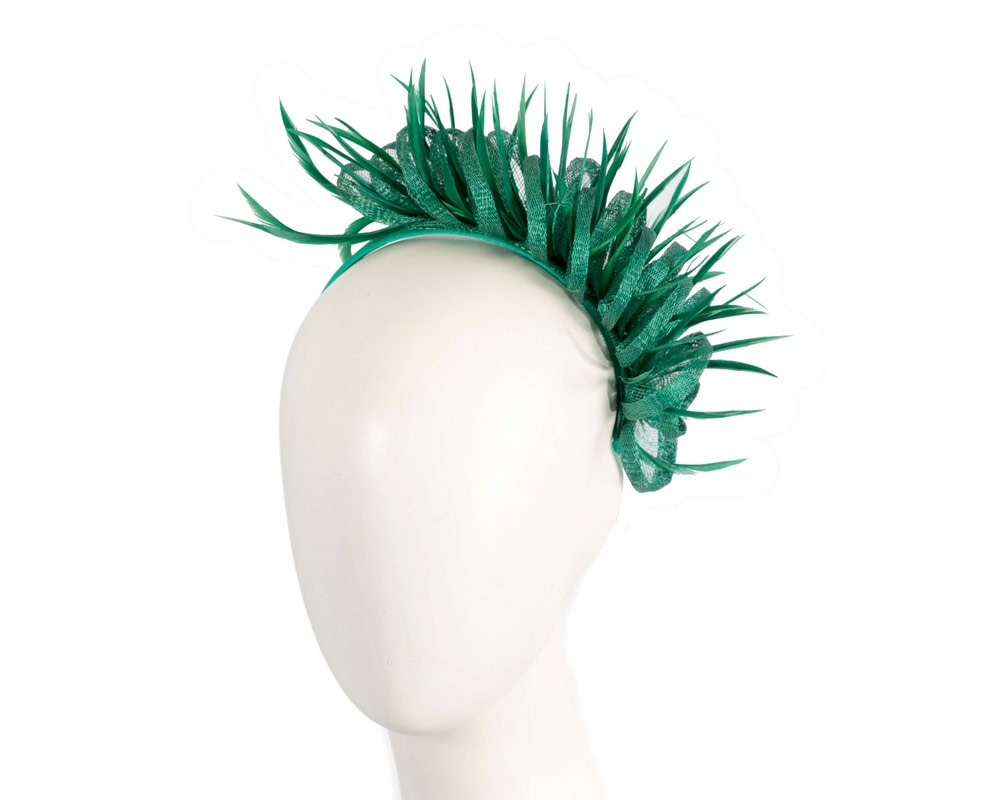 Max Alexander green sinamay & feathers fascinator - Hats From OZ