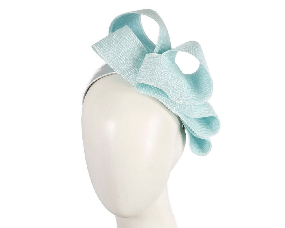 Large light blue loops racing fascinator by Max Alexander - Hats From OZ