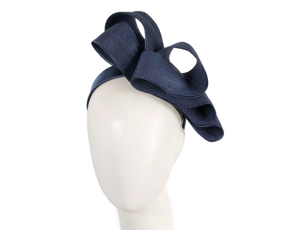 Large navy loops racing fascinator by Max Alexander - Hats From OZ